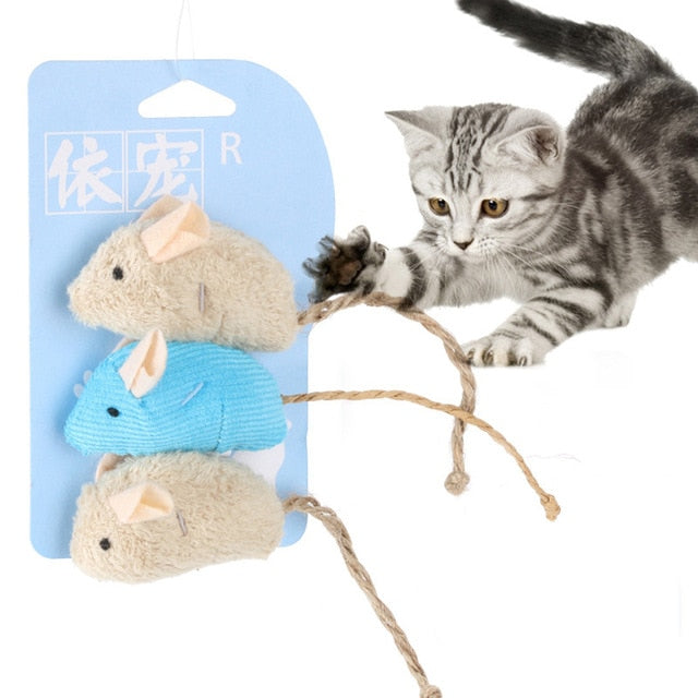 3pcs New Plush Simulation Mouse Cat Toy Plush Mouse Cat Scratch Bite Resistance Interactive Mouse Toy Palying Toy For Cat Kitten