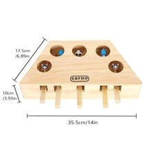 Load image into Gallery viewer, Pet Cat Interactive Play Teaser Toy Cat Toys Indoor Solid Wooden Cat Hunting Whack Toy Interactive 3/5-holed Mouse Seat Scratch