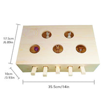 Load image into Gallery viewer, Pet Cat Interactive Play Teaser Toy Cat Toys Indoor Solid Wooden Cat Hunting Whack Toy Interactive 3/5-holed Mouse Seat Scratch