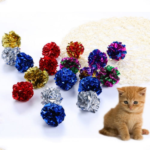 Pets Cats Sound Ring Paper Balls Toys Mylar Crinkle Cat Toy Interactive Kitten Playing Supplies Balls Pet Cat Products New